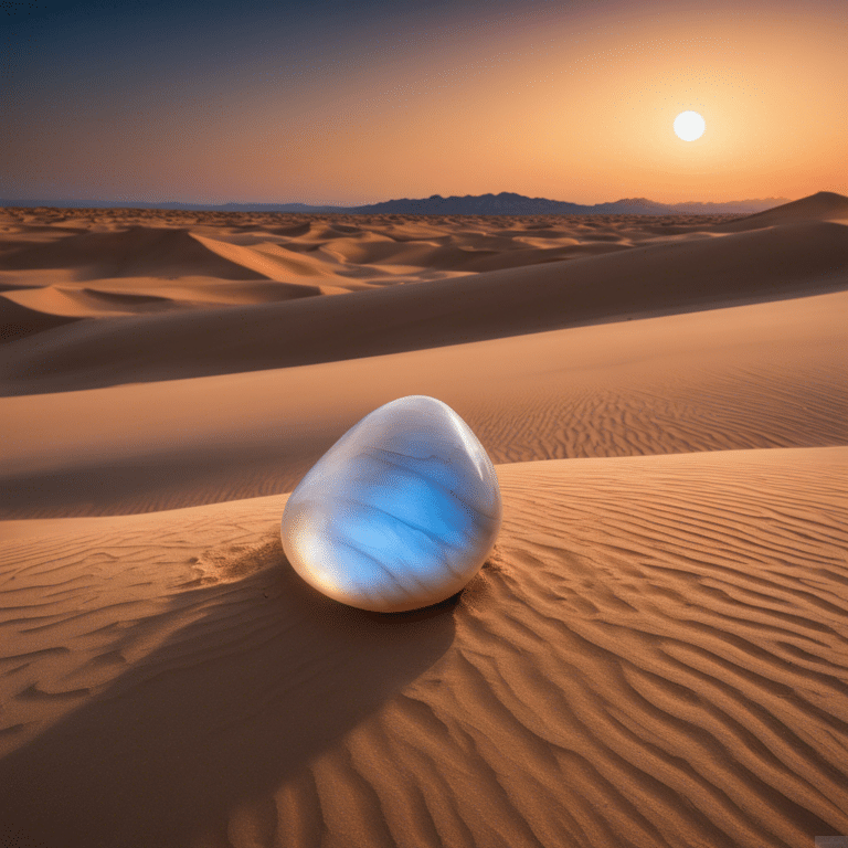 حجر القمر في وسط الصحراء