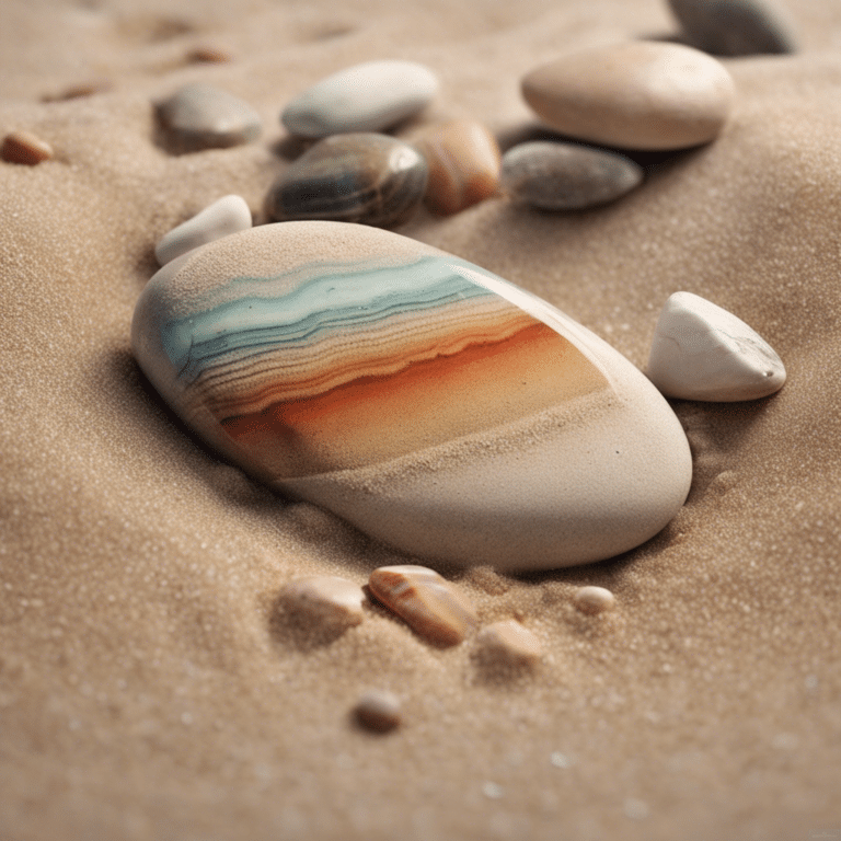 حجر اليشب الرائع على الشاطئ